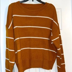 Striped rustic burnt orange sweater